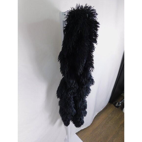 Shaggy Faux Fur Boa Scarf One Size Black Fluffy Long Costume Accessory - Picture 4 of 8